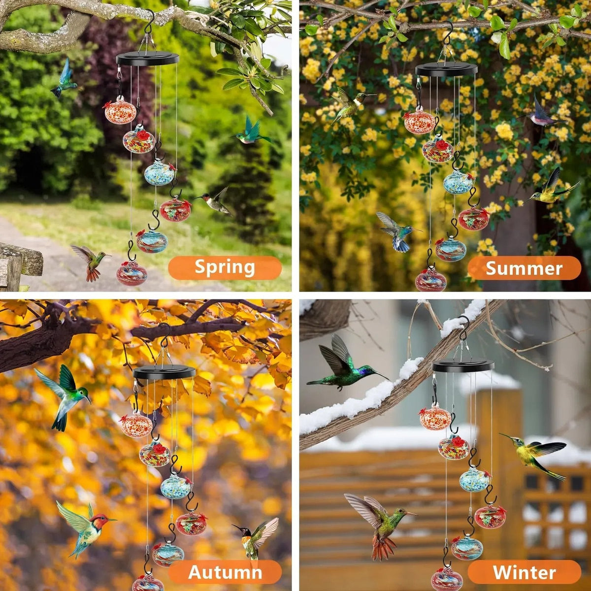 Shirem Wind Chime Hummingbird Feeder
